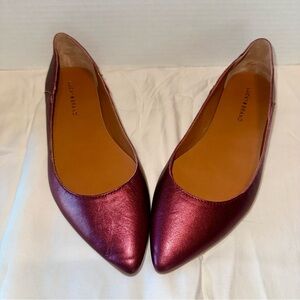 Lucky Brand Women's Metallic Burgundy Maroon Christmas Red Flats Shoes